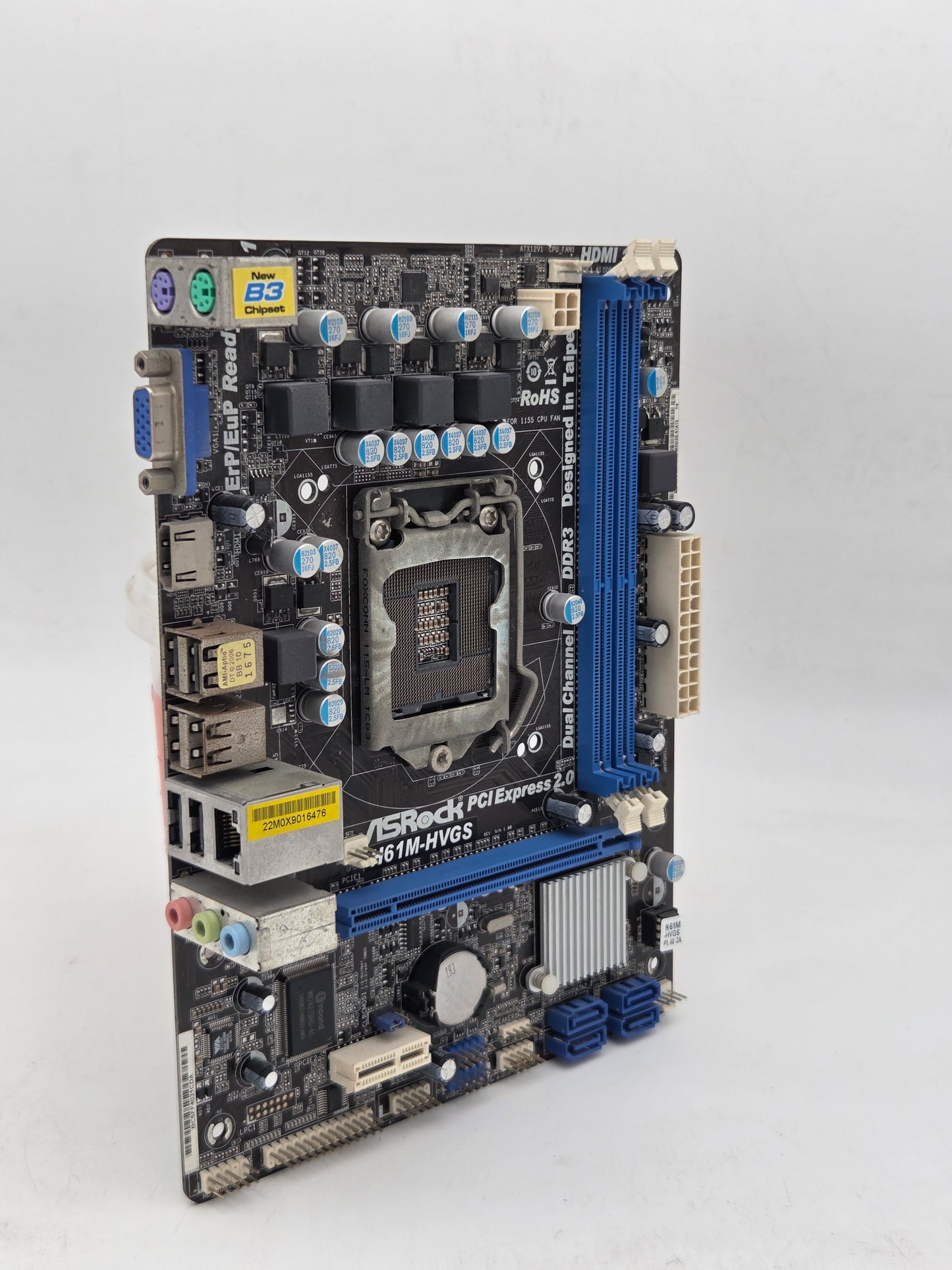 ASRock H61M-HVGS Micro-ATX Motherboard - LGA 1155 Socket (No IO Shield)