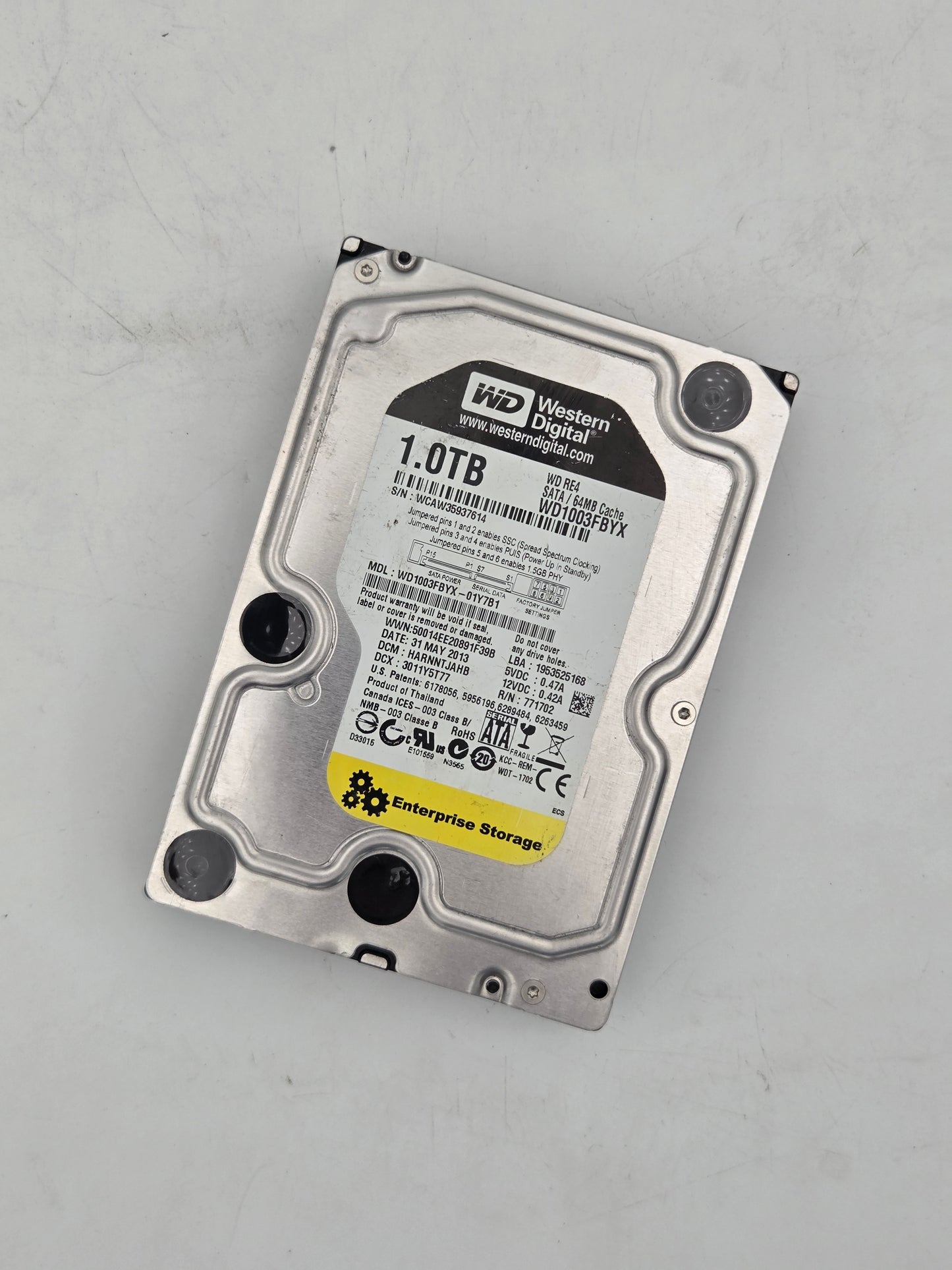 WD RE4 1.0TB Enterprise Storage Hard Drive (WD1003FBYX) (889 hours-Test Results In Images)