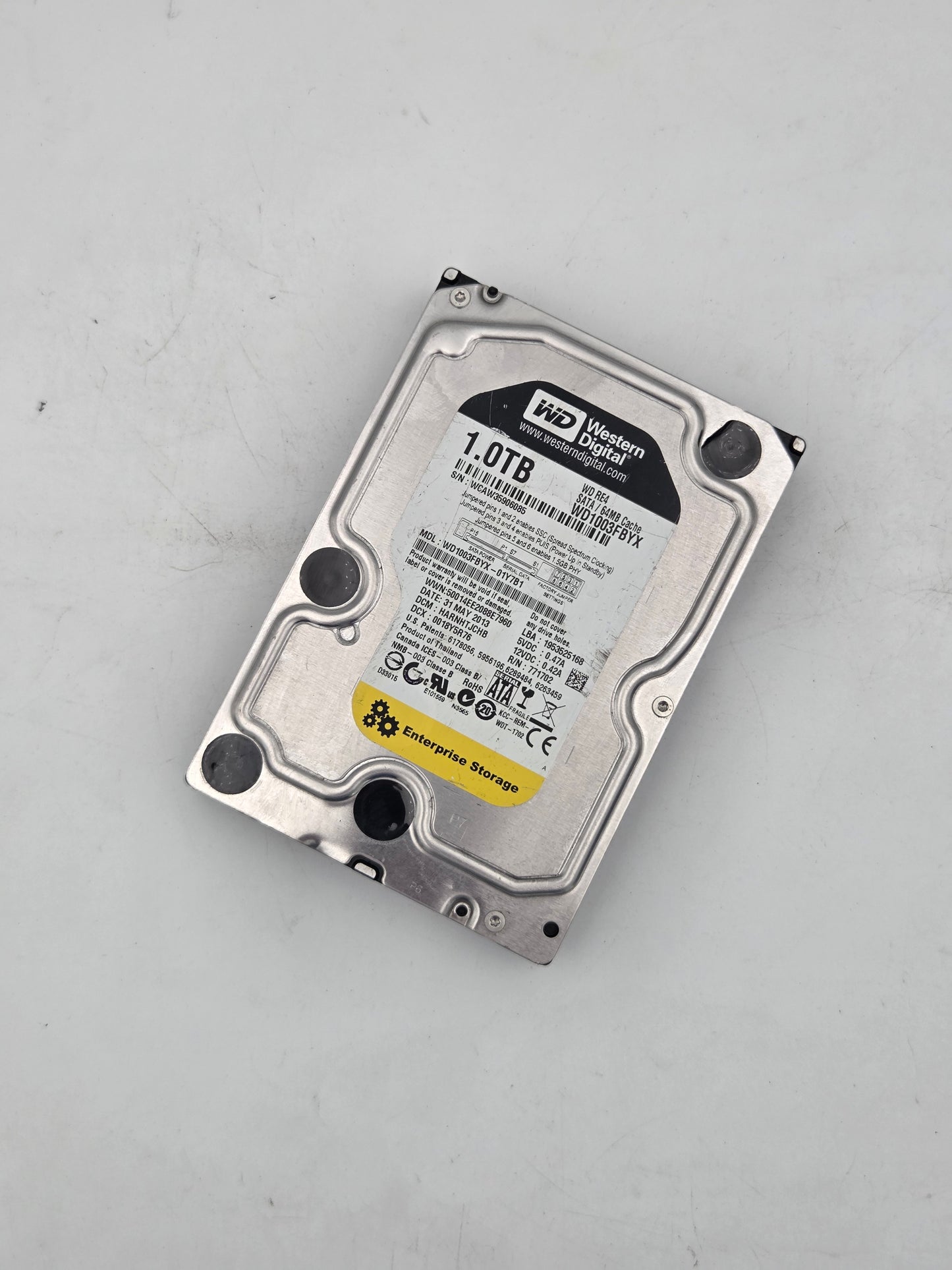 WD RE4 1.0TB Enterprise Storage Hard Drive (WD1003FBYX - 01Y7B1) (Low Hours-Test Results In Images)