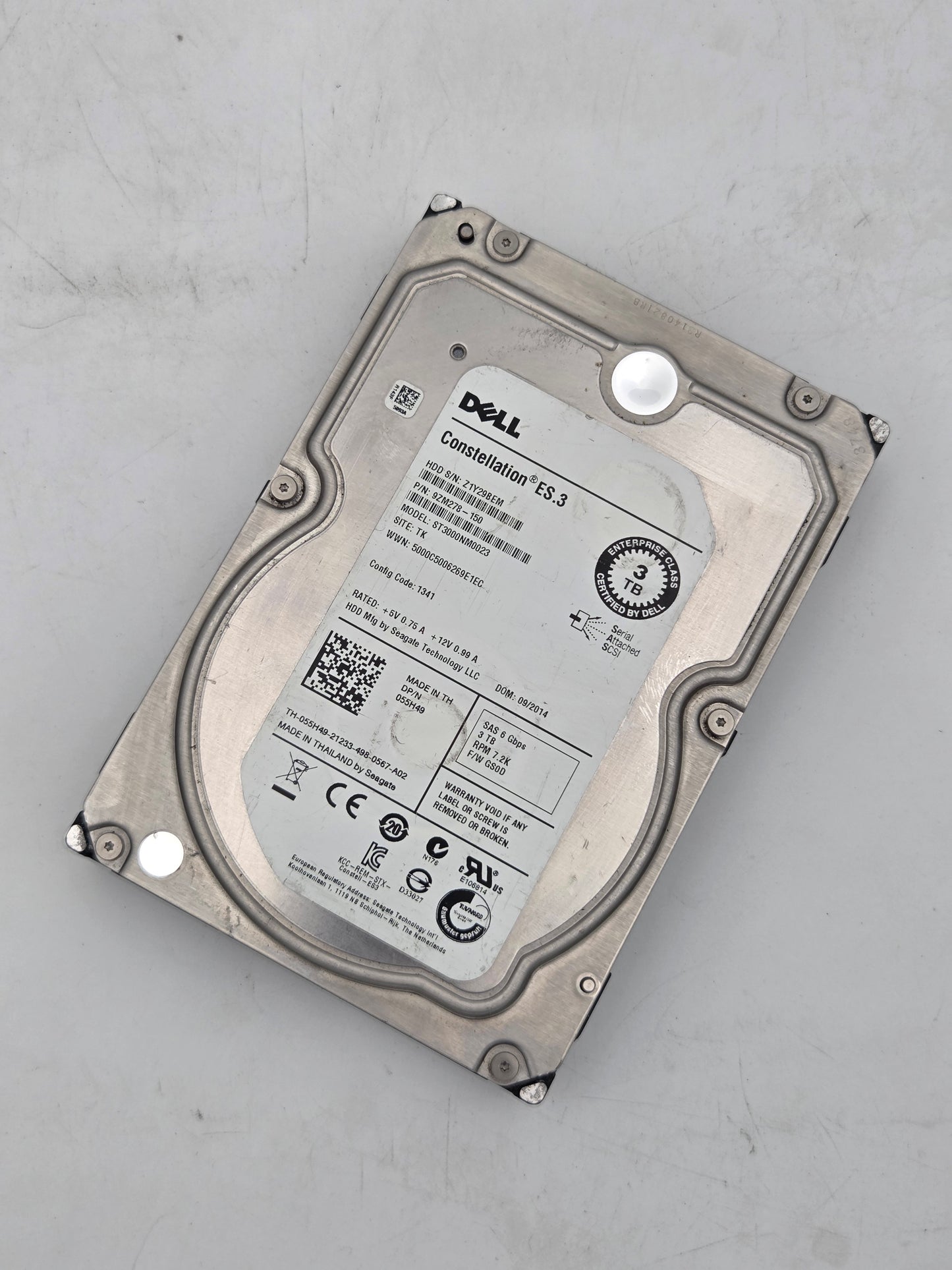 Dell Constellation 3.0TB Hard Drive (ST3000NM0023)  Low Hours-Test Results In Images