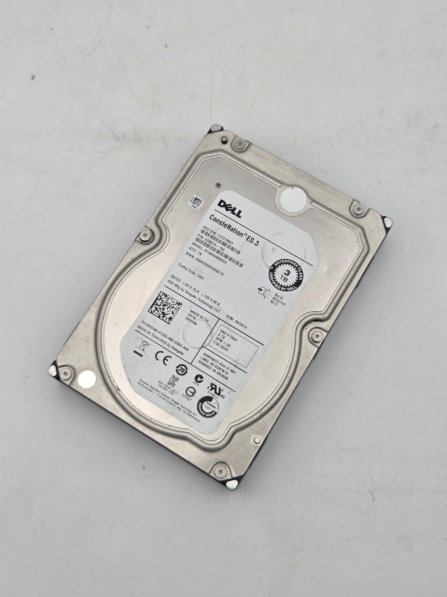 Dell Constellation 3.0TB Hard Drive (ST3000NM0023) Low Hours-Test Results In Images