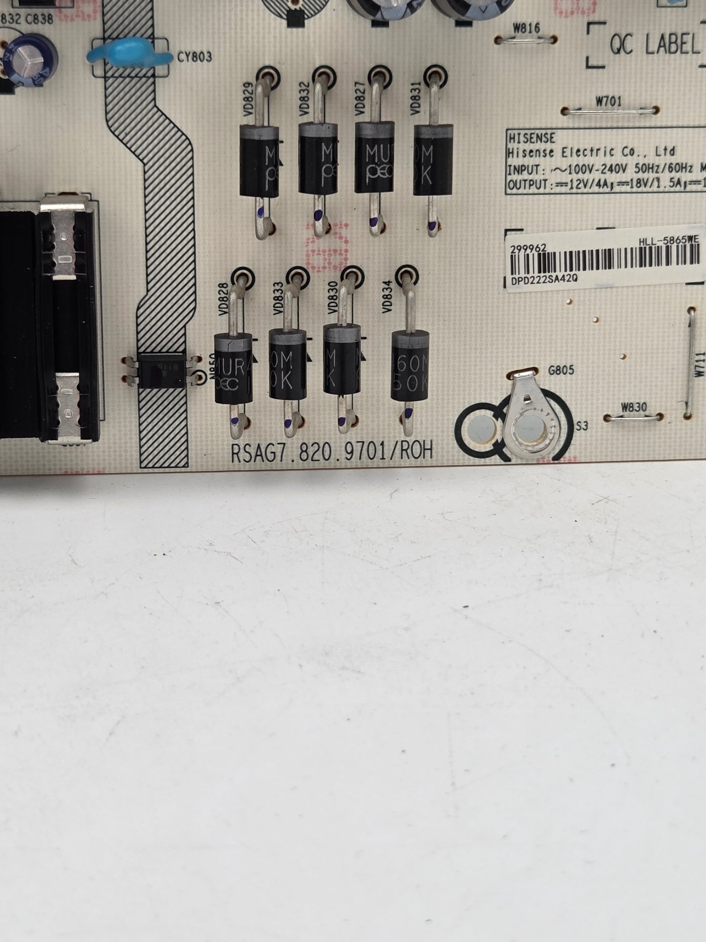 Hisense RSAG7.820.9701/ROH Power Supply Board for 70A7100F (299962) | Tested