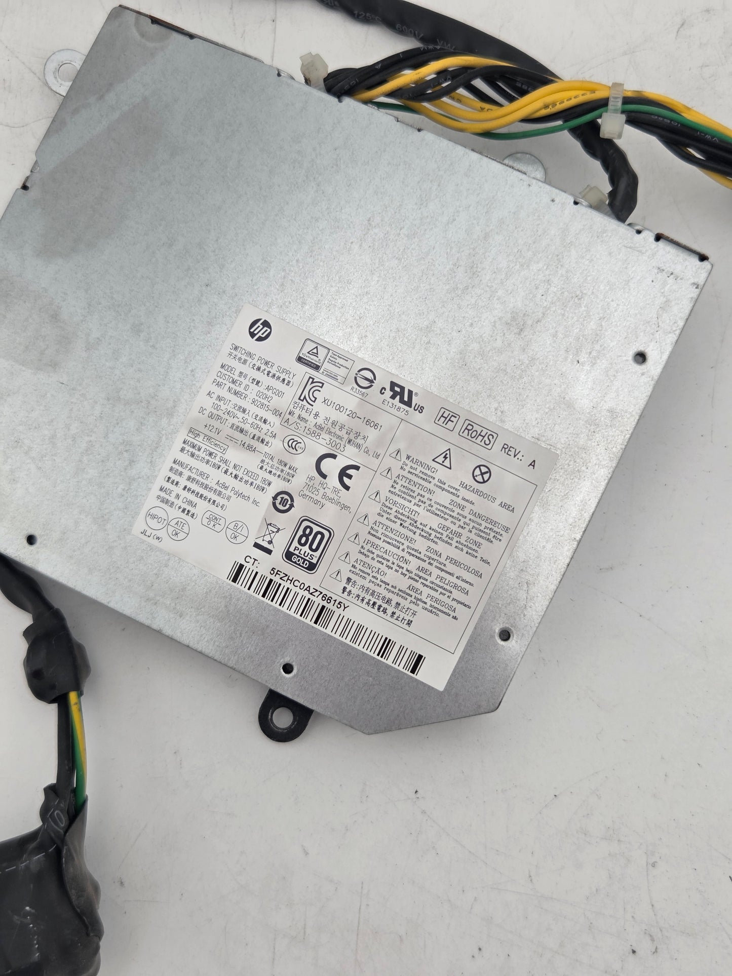 HP 180W 80 Plus Gold Power Supply Unit | APC001 / 902815-004