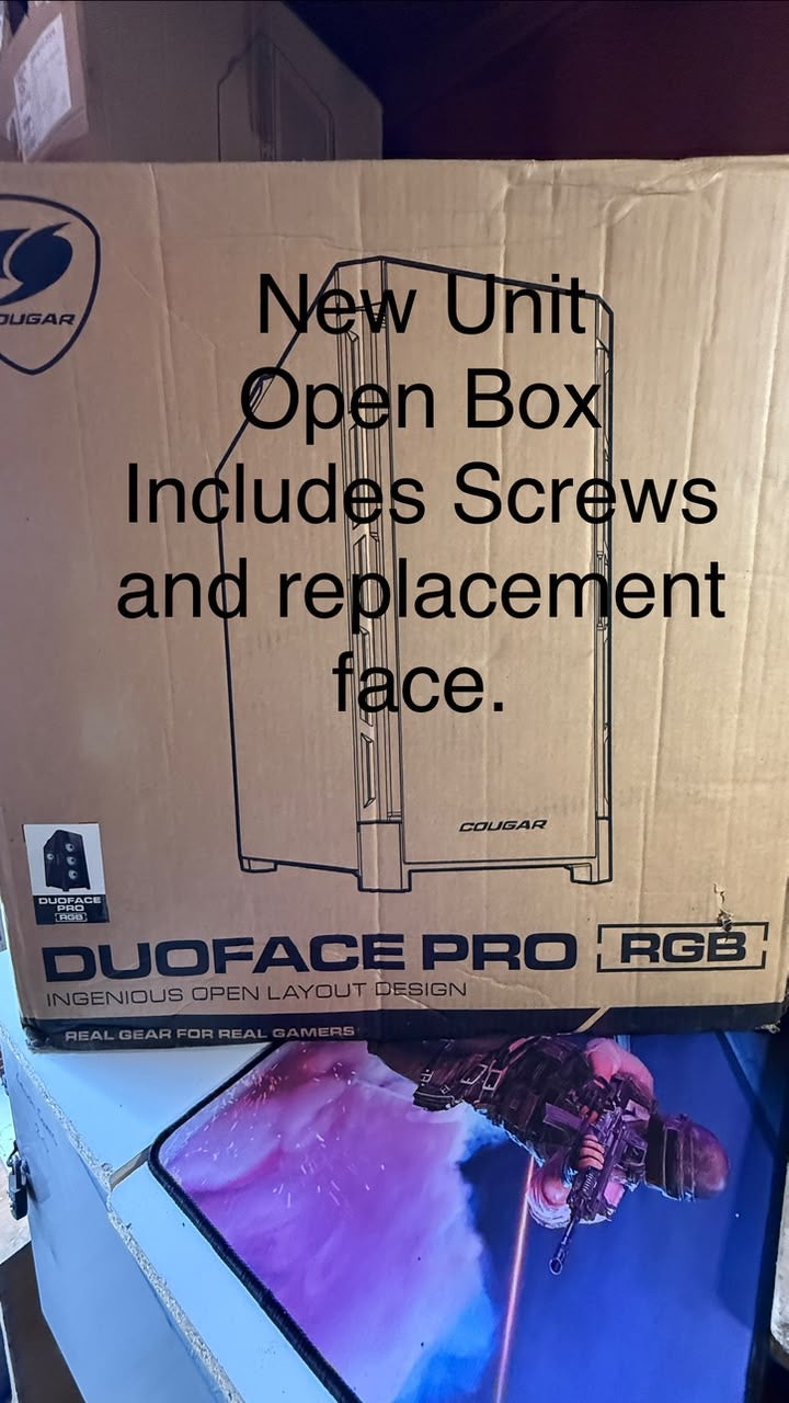 Cougar Duoface Pro RGB Mid Tower Case - includes screws and replacement face - Open Box Unit