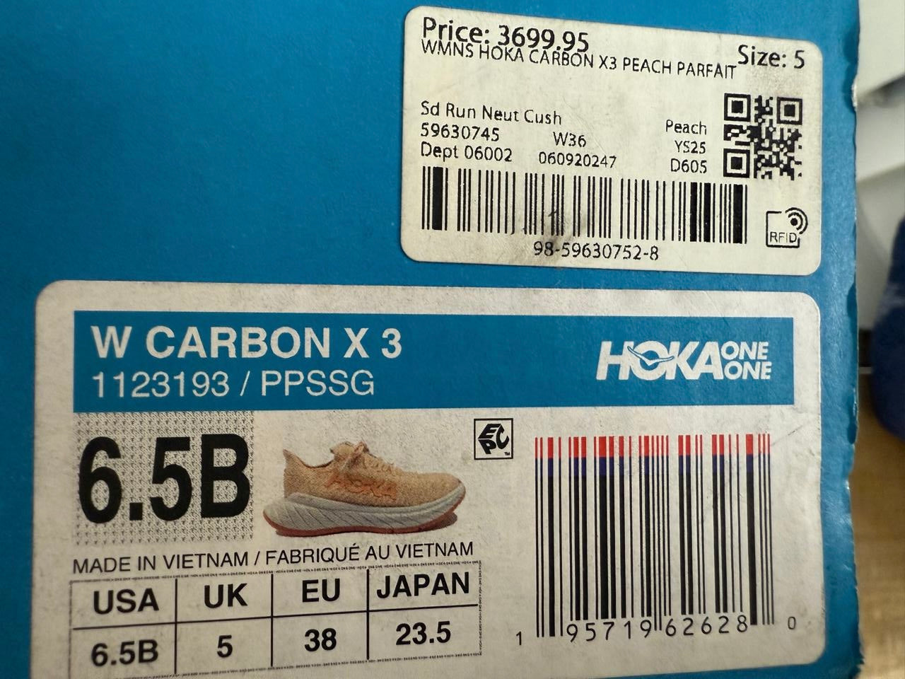 Hoka Carbon X 3 Peach Parfait / Summer Song - UK 5