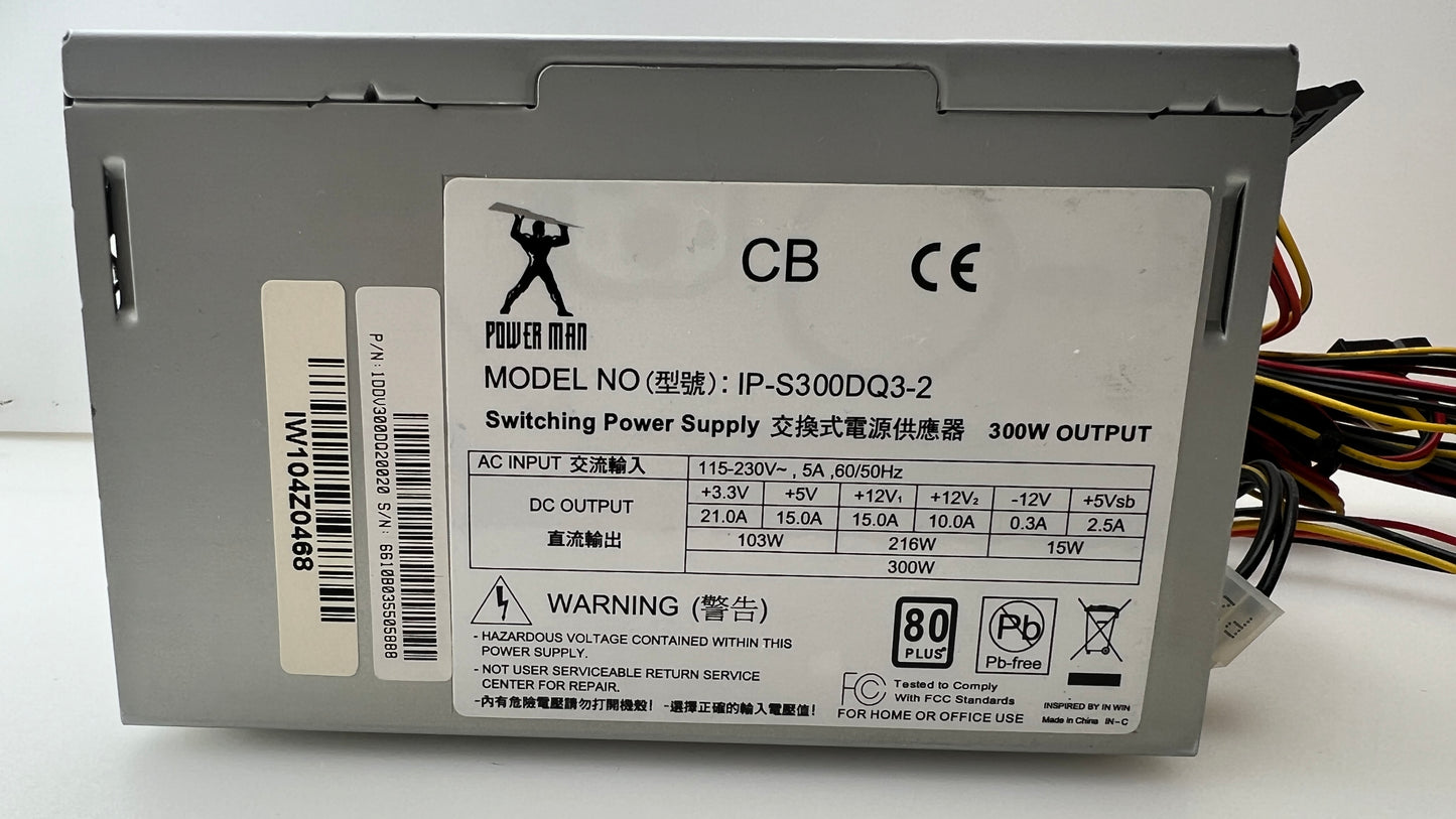 300W 24 Pin 80 Plus Rated Power Supplies Super Clean Units. No Rust Or Corrosion