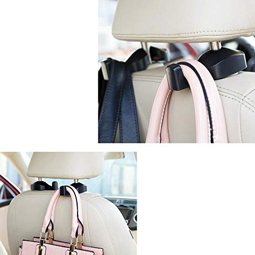2x Hidden Type Car Headrest Hooks (Black)