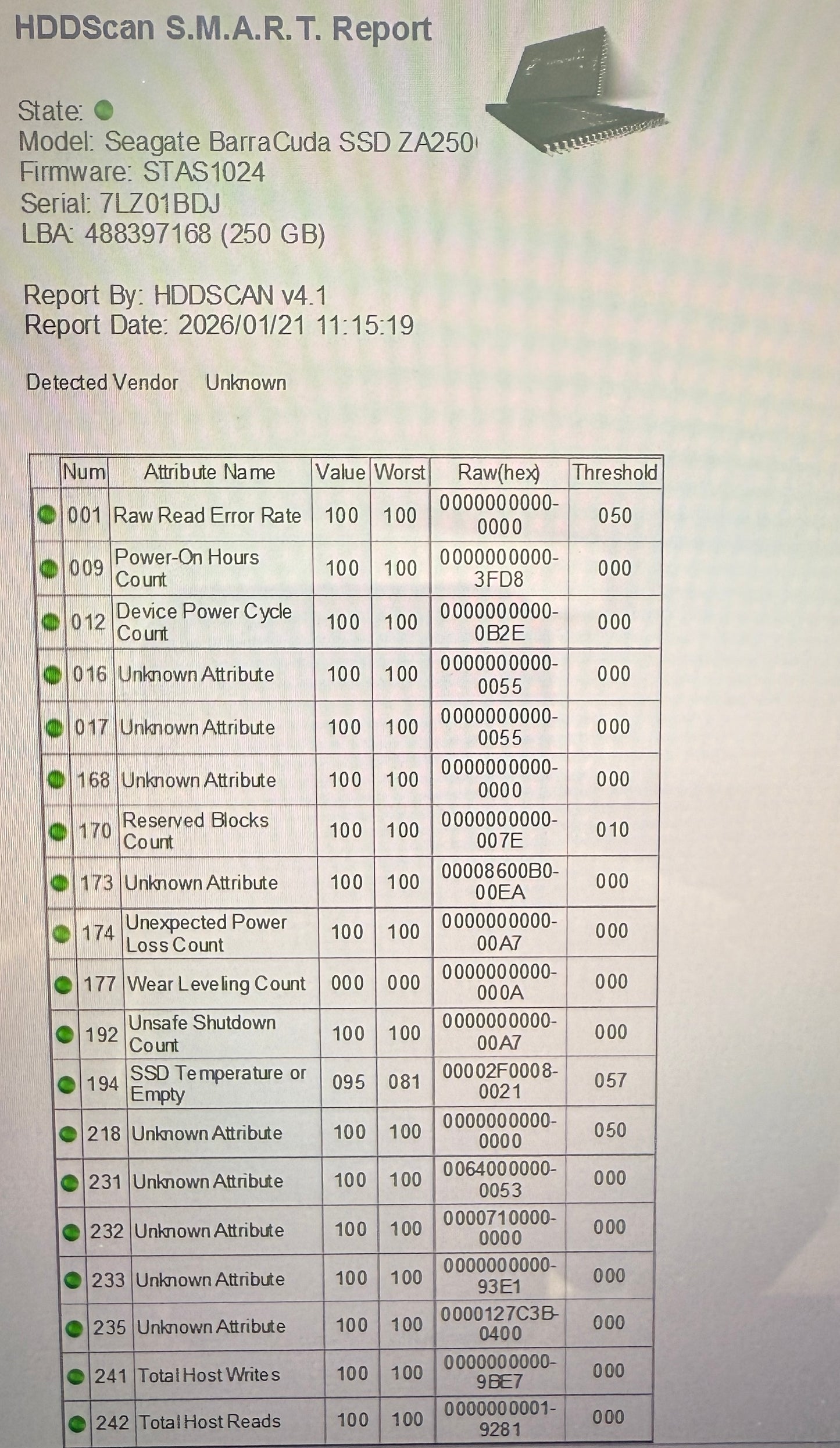 Seagate Barracuda 250GB ZA250CM10002 (SATA III) 6Gb/s 3D TLC 7mm 2.5" SSD