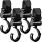 4 Pack Baby Stroller Hooks for Shopping, Stroller Hooks Universal Diaper Bag Hook for Stroller 360° Rotation Large Stroller Hooks Strong Load-Bearing 30 LB Car Back Seat Hooks