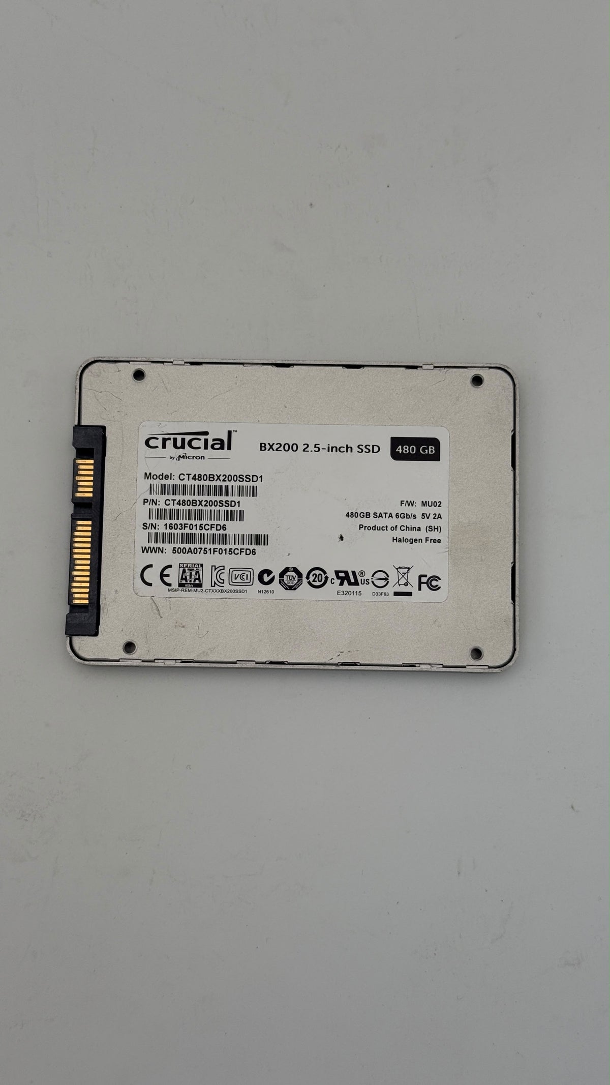 Crucial BX200 2.5” SSD 480GB - Test results in images. Low Hours