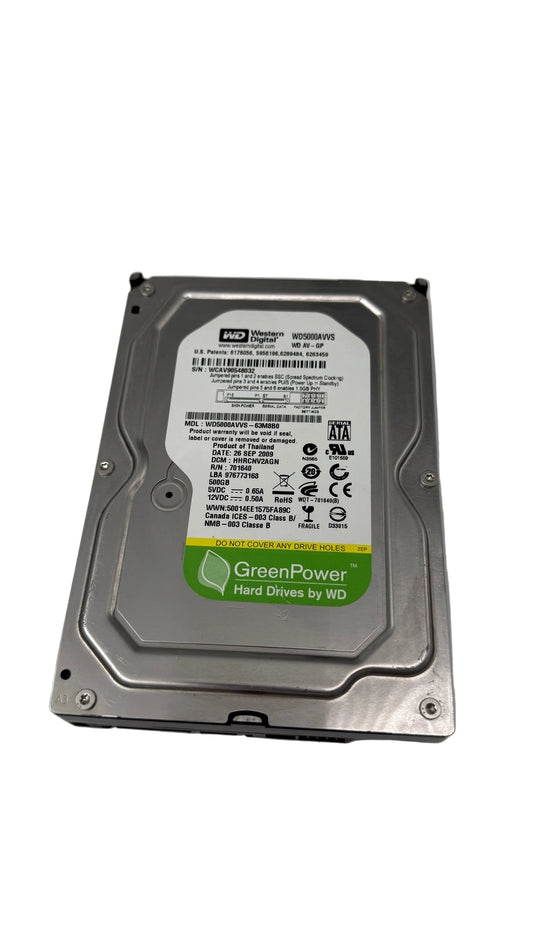 WD 500GB Hard Drive MDL: WD5000AVS WD5000AVVS-63M8B0 (Test Results In Images)