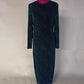 Forever New Monica Ruched Teal Glitter Bodycon - Size 16
