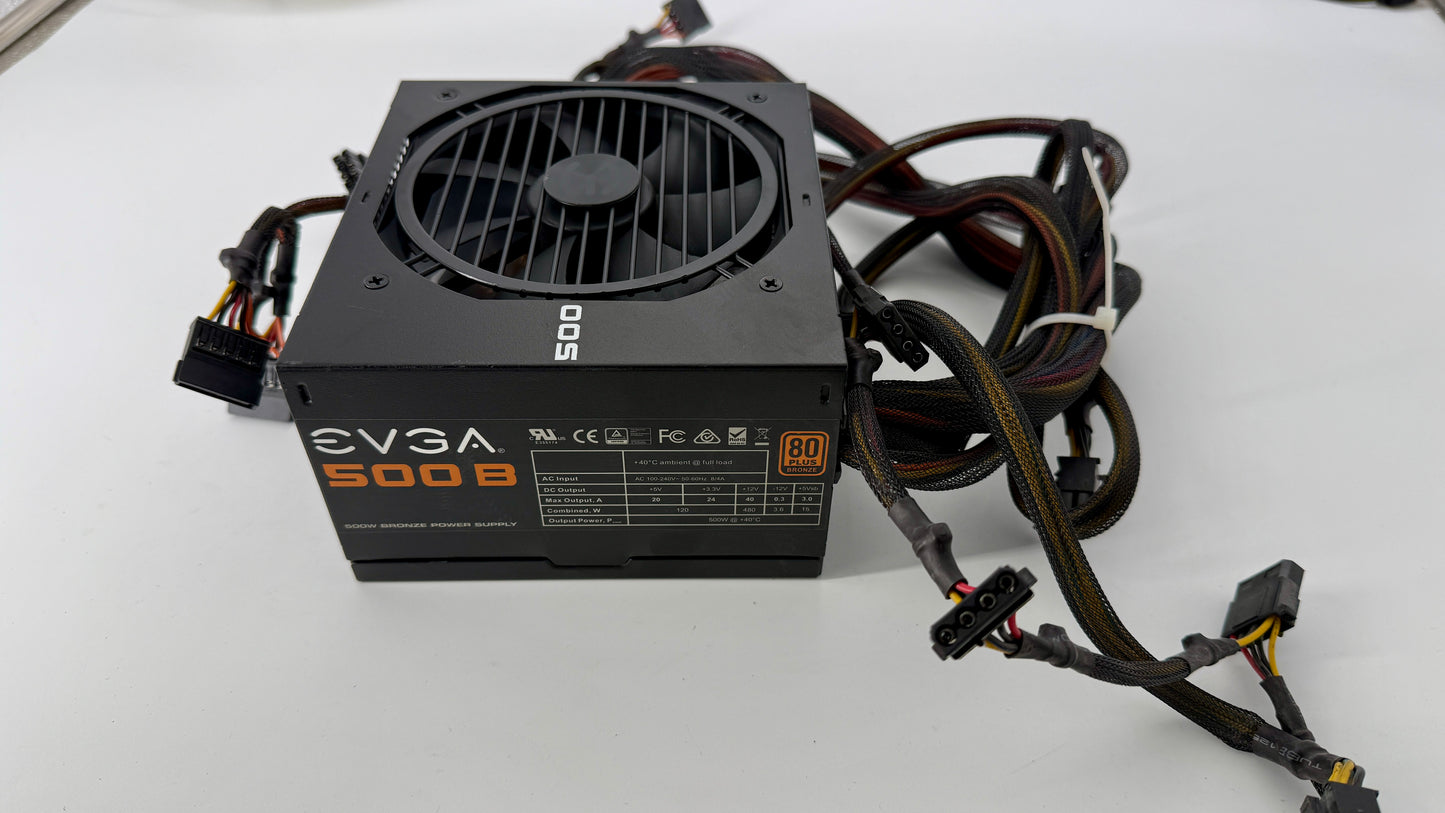 EVGA 100-B1-0500-KR 500B 500W 80 Plus Bronze Certified Desktop Power Supply