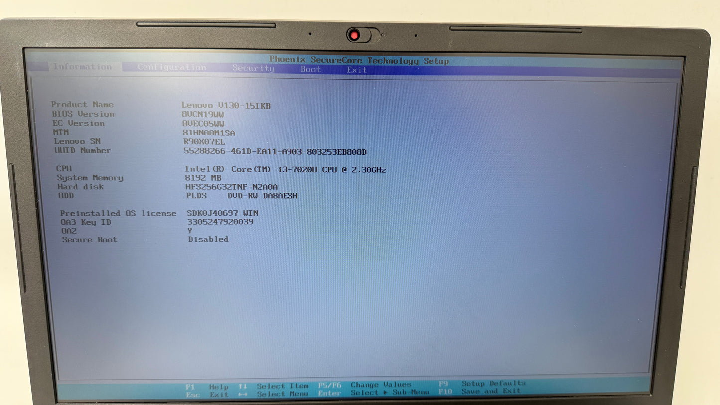 Lenovo V130-15IKB, 256GB SSD, 8GB RAM, Windows 11, Intel Core i3 7th Gen