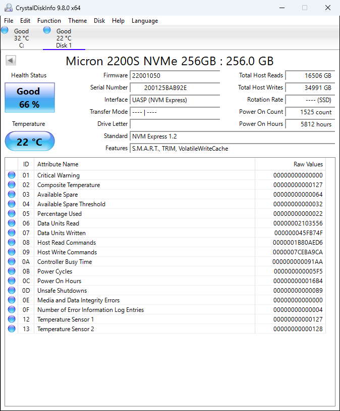 Micron 2200S NVMe 256GB M.2 SSD 2280 (Test Results In Images)