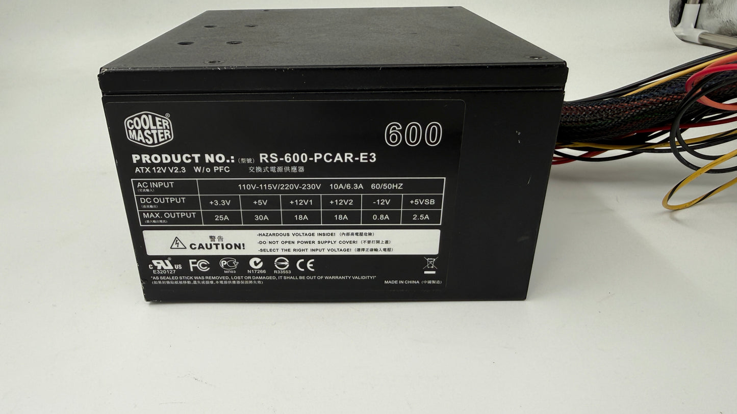 Cooler Master 600w Power Supply, Great Condition, working perfectly.
