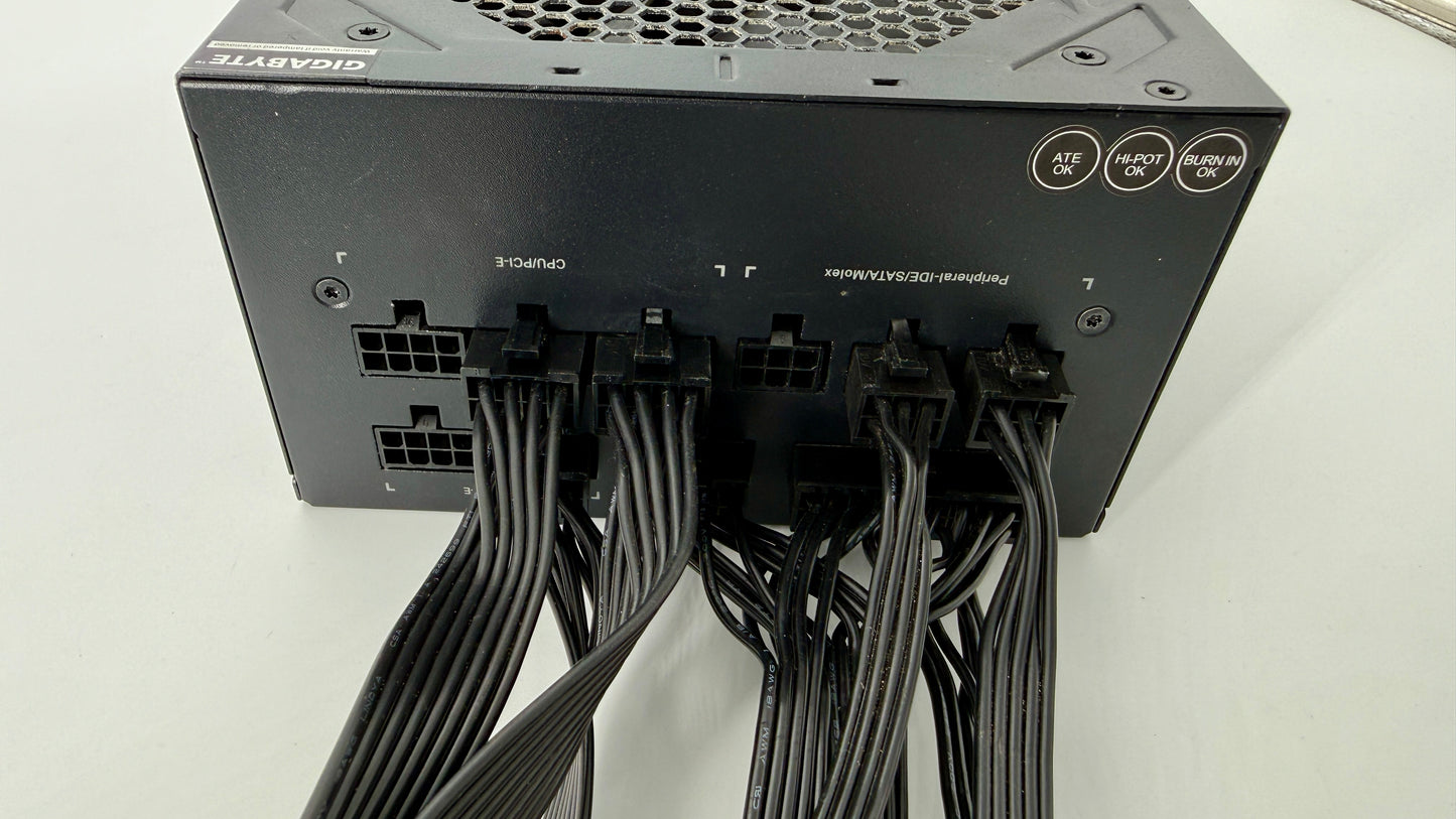 Gigabyte P-GM 850W (GP-P850GM), an 80-Plus Gold certified power supply. A Grade Unit.