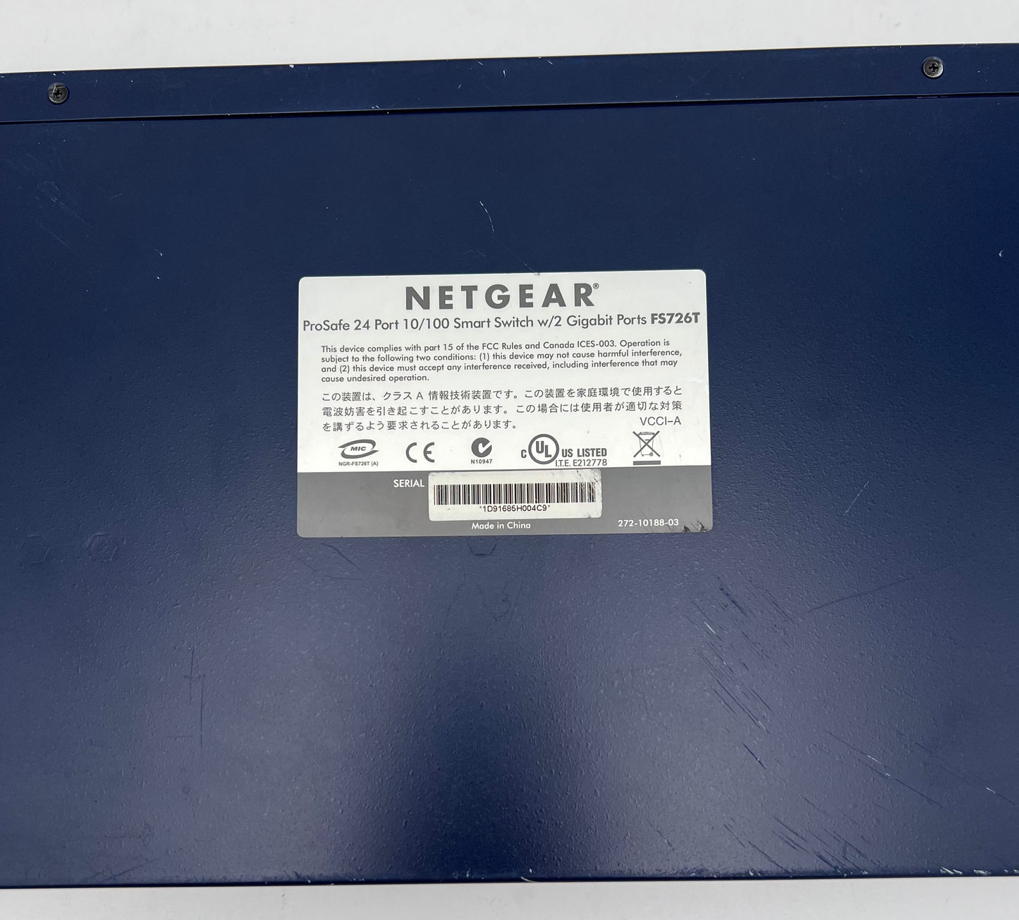 ProSafe 24 Port 10/100 Smart Switch w/2 Gigabit Ports FS726T