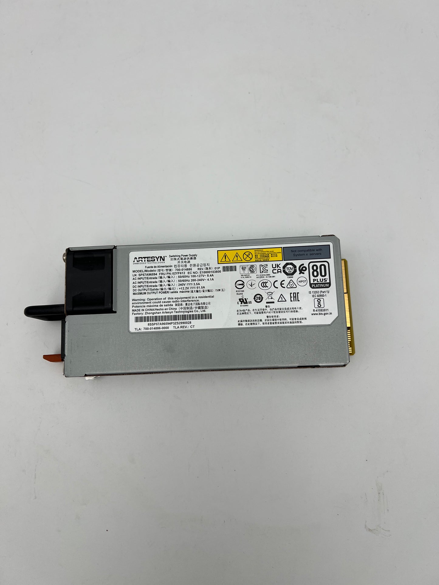 Artesyn 750W Switching Server Power Supply 80 Plus Platinum -     700-014886