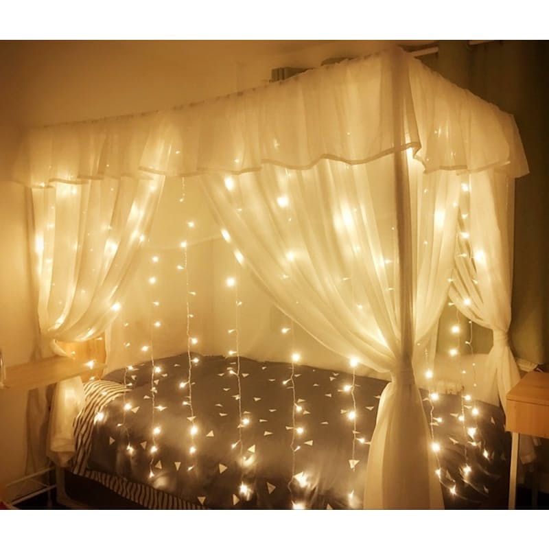 2x 3m Battery Powered Fairy Light Curtain