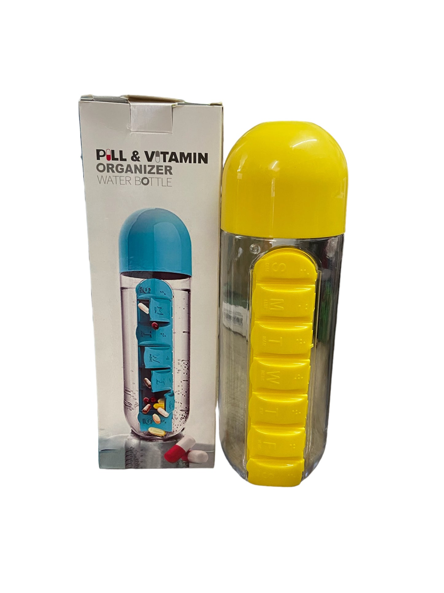 Water Bottle with Pill Organiser