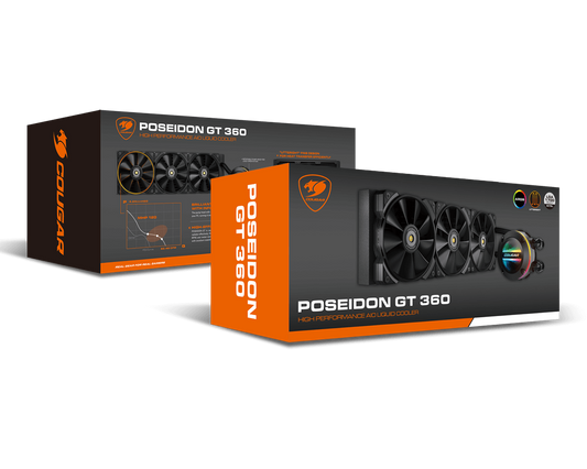 COUGAR Poseidon-GT 360, ARGB, Black - New (Open Box)