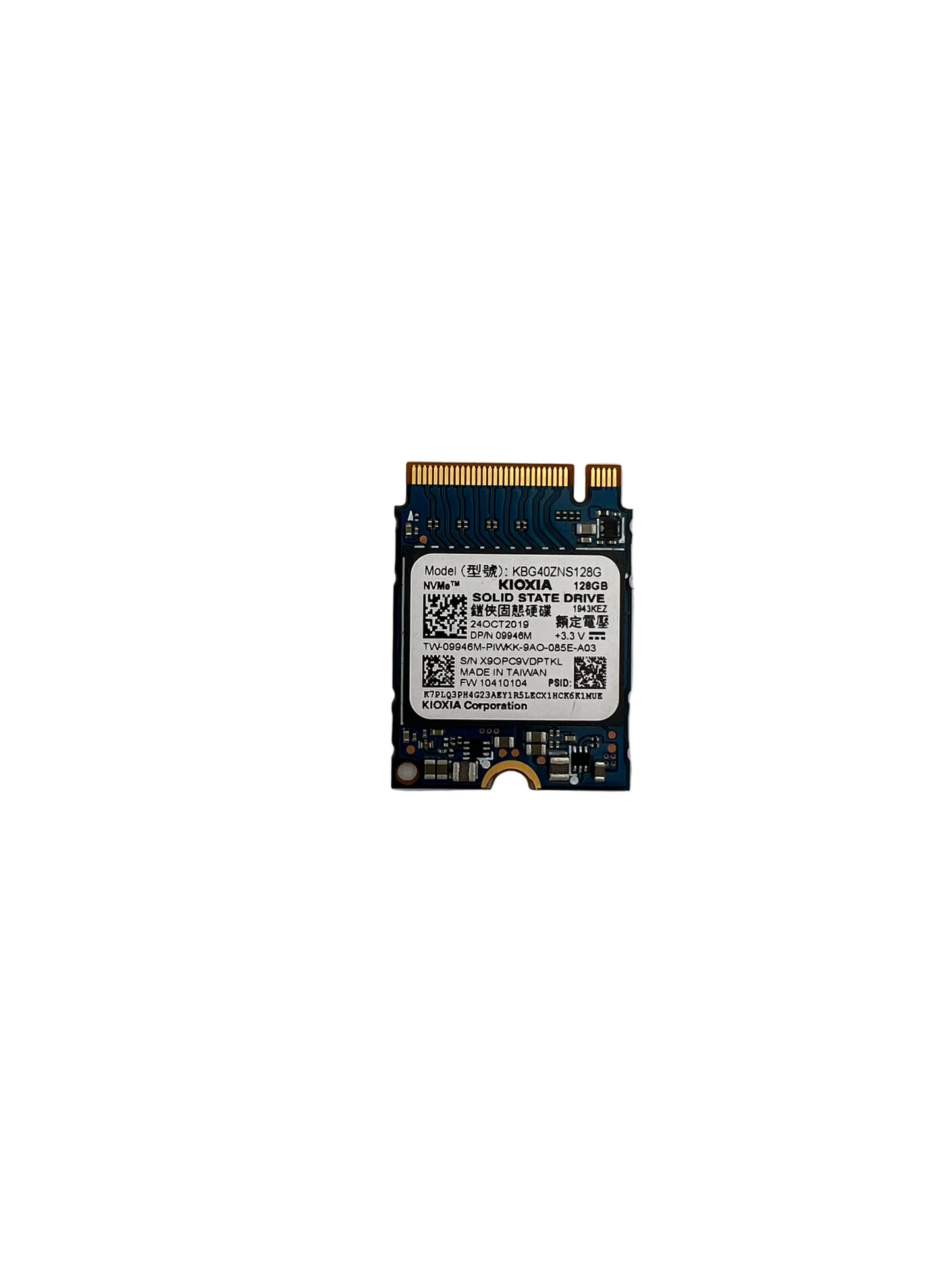 Kioxia NVMe 128GB (Test Results in Images) - Low Hours