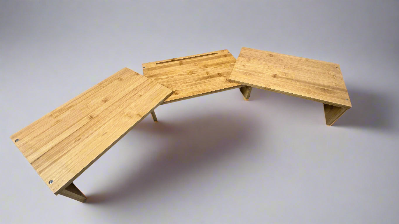 Bamboo Sliding/Adjustable Monitor Riser and Desk Organizer | Office ...