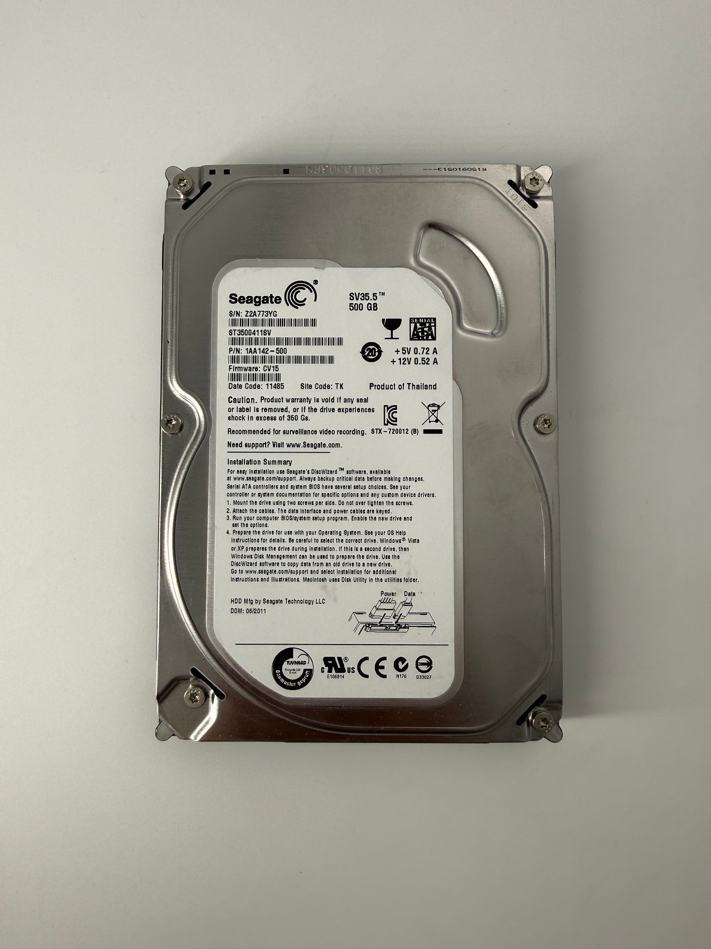 Seagate Sv35.5 ST3500411SV : 500 GB