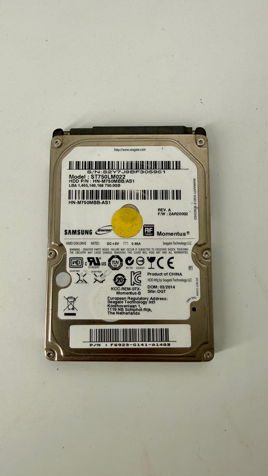 Samsung 750GB 2.5" HDD (Test Results In Images) S2Y7J9BF305951