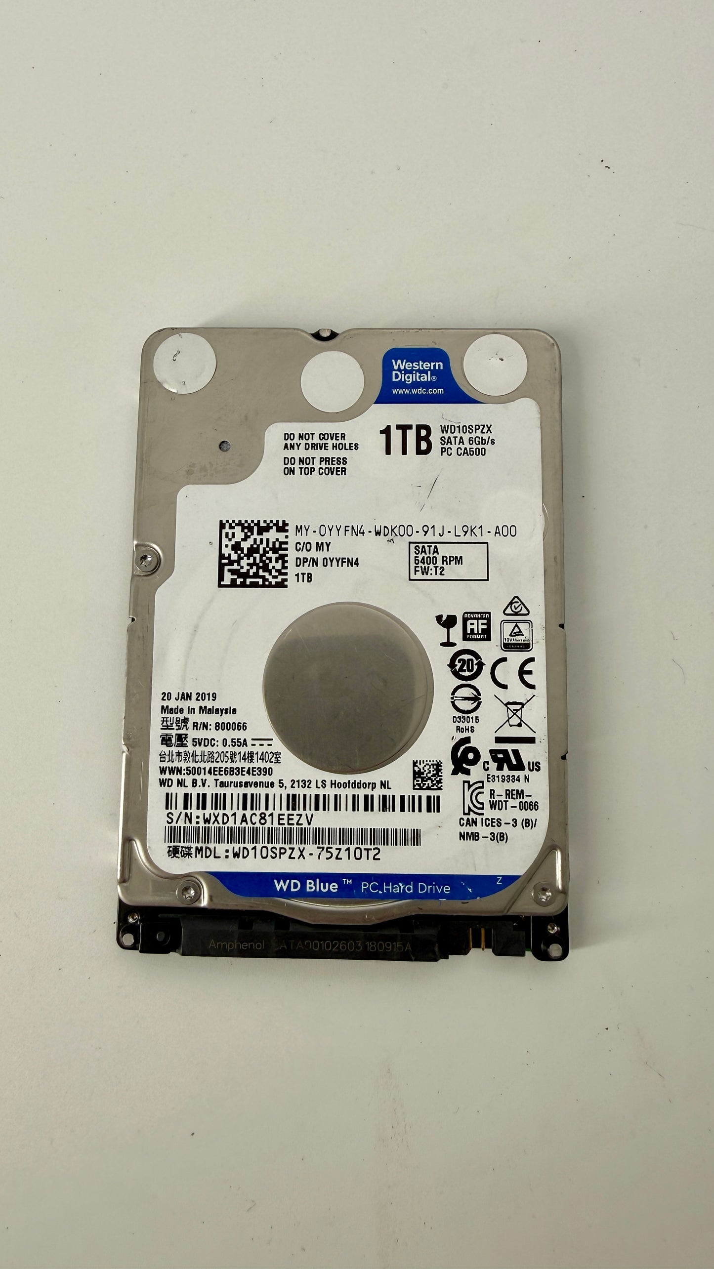 WDC 1TB 2.5" HDD (Test Results In Images) WXD1AC81EEZV