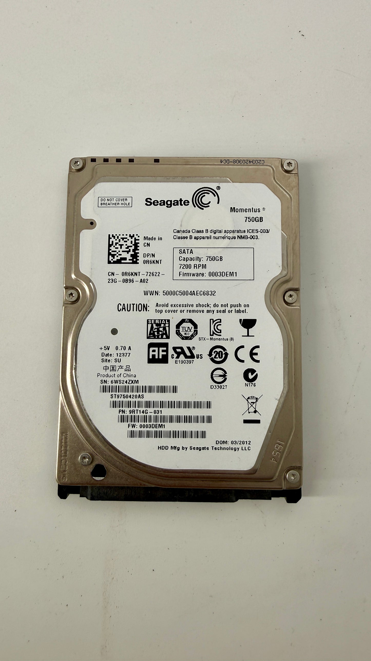 Seagate 750GB 2.5" HDD (Test Results In Images) 6WS24ZXM