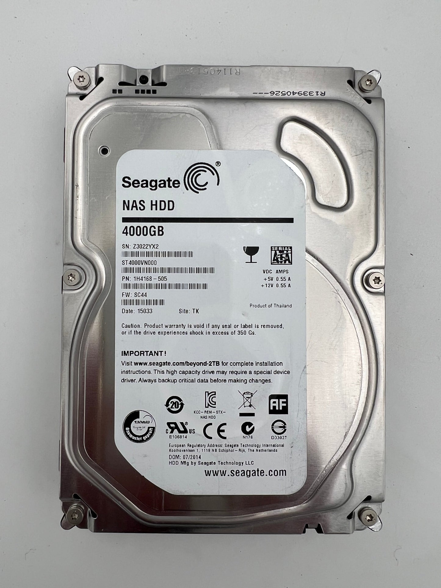 ST4000VN000-1H4168 : 4000.7 GB - Low Hours
