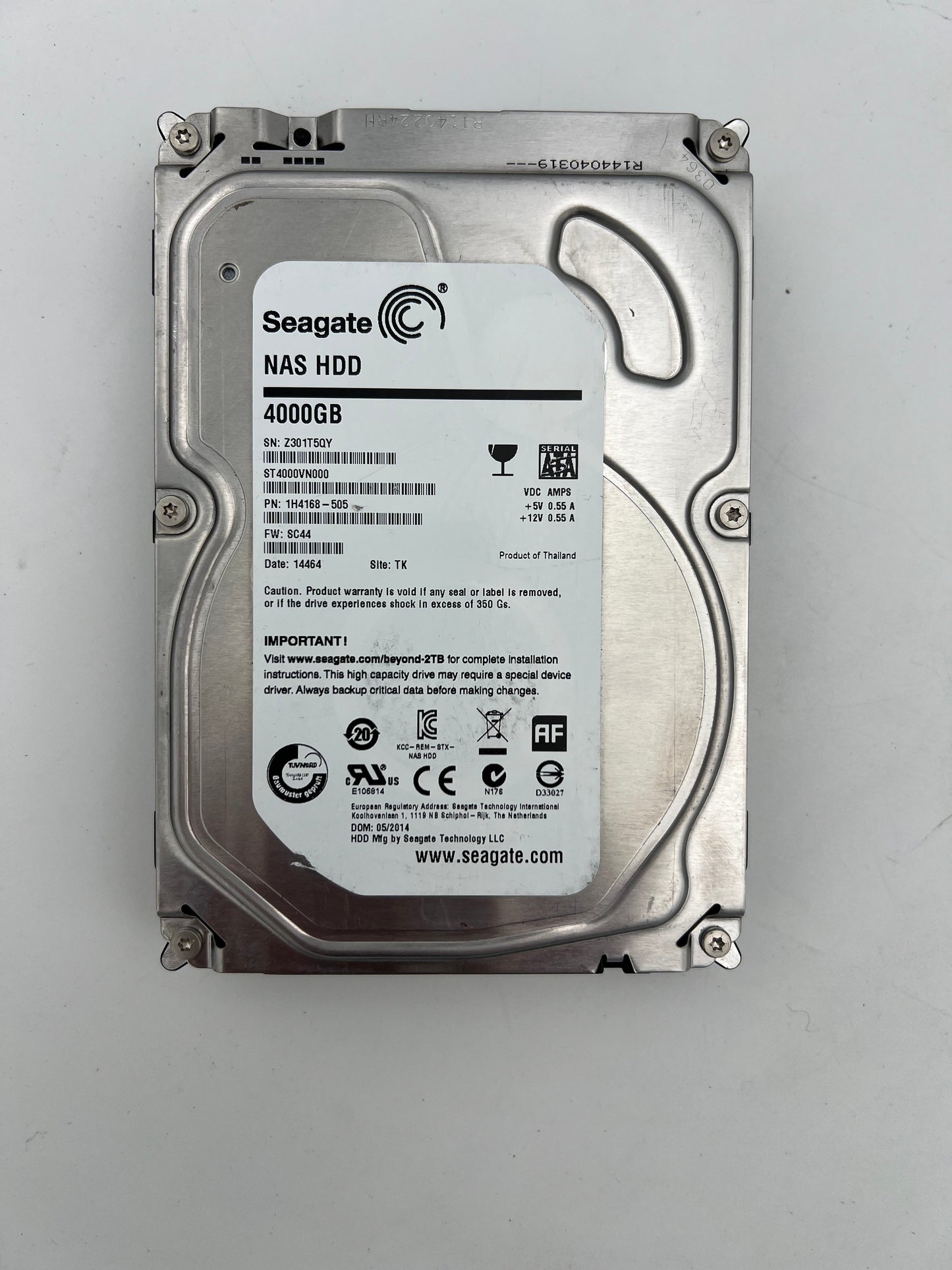ST4000VN000-1H4168: 4000.7 GB - Low Hours