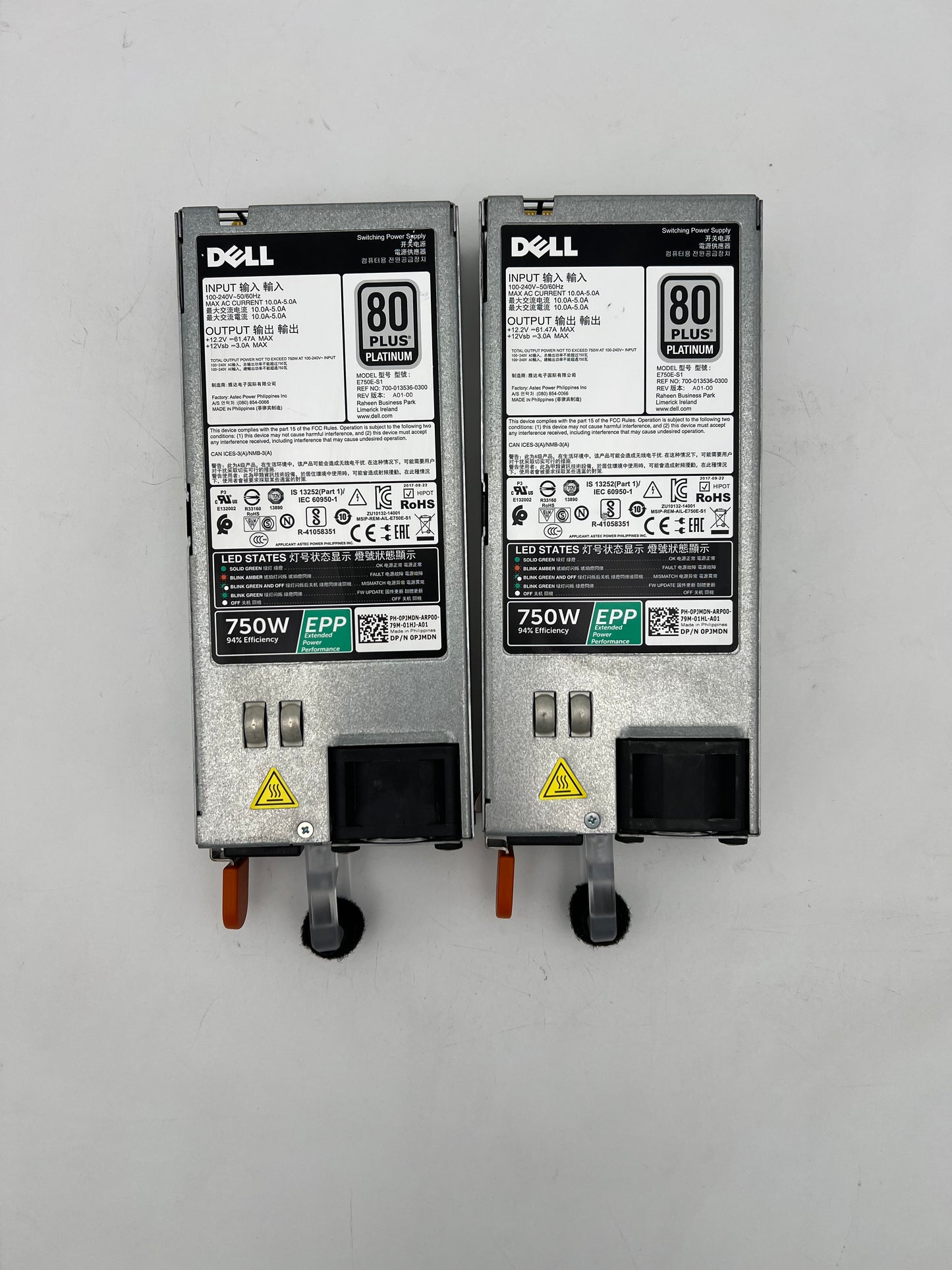 Dell 80 Plus Platinum 12.2V 61.47A 750W Switching Power Supply E750E-S1