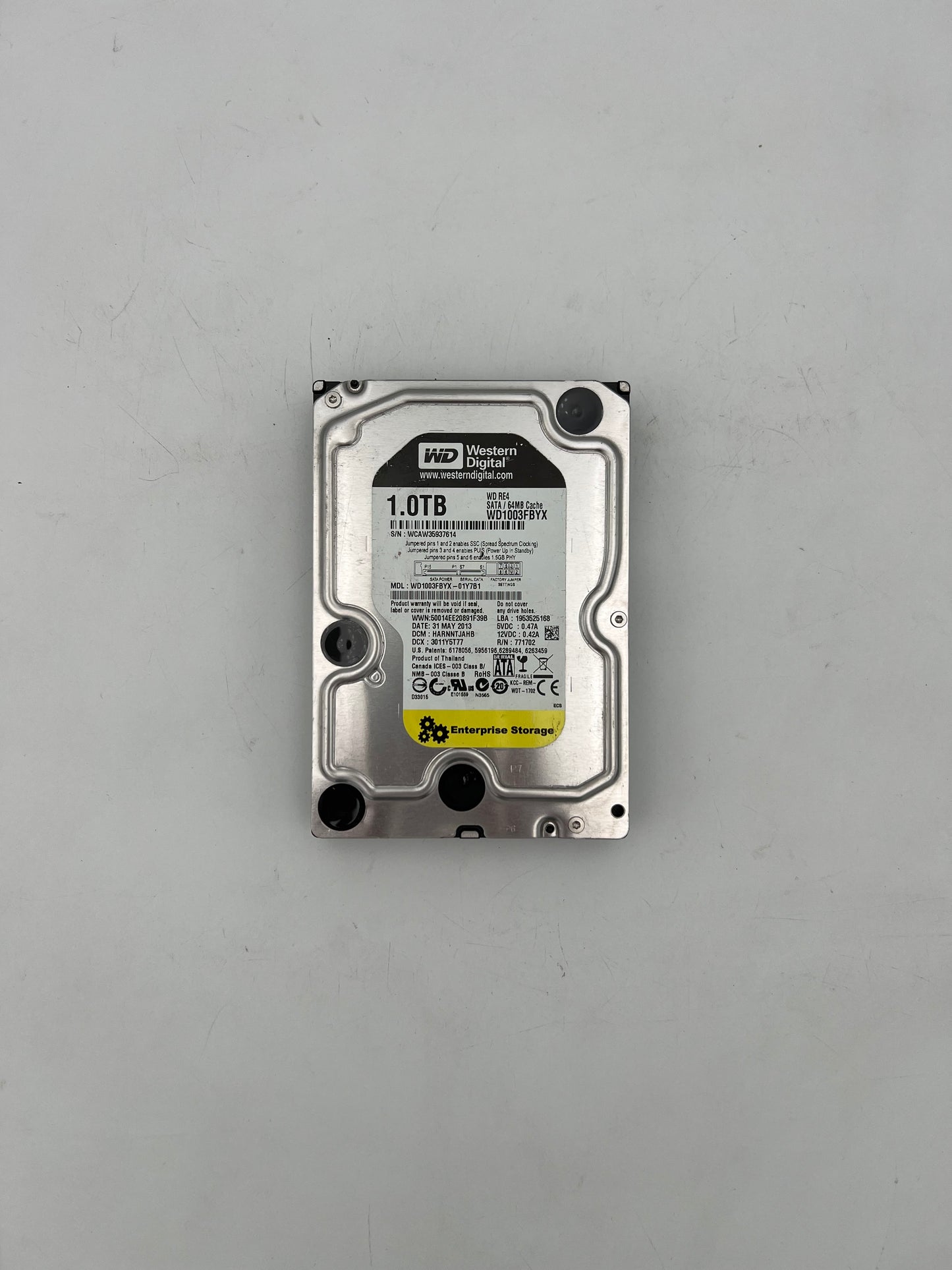 WDC 3.5" 1TB Hard Drive Low Hours WD1003FBYX-01Y7B1 - Test results in images