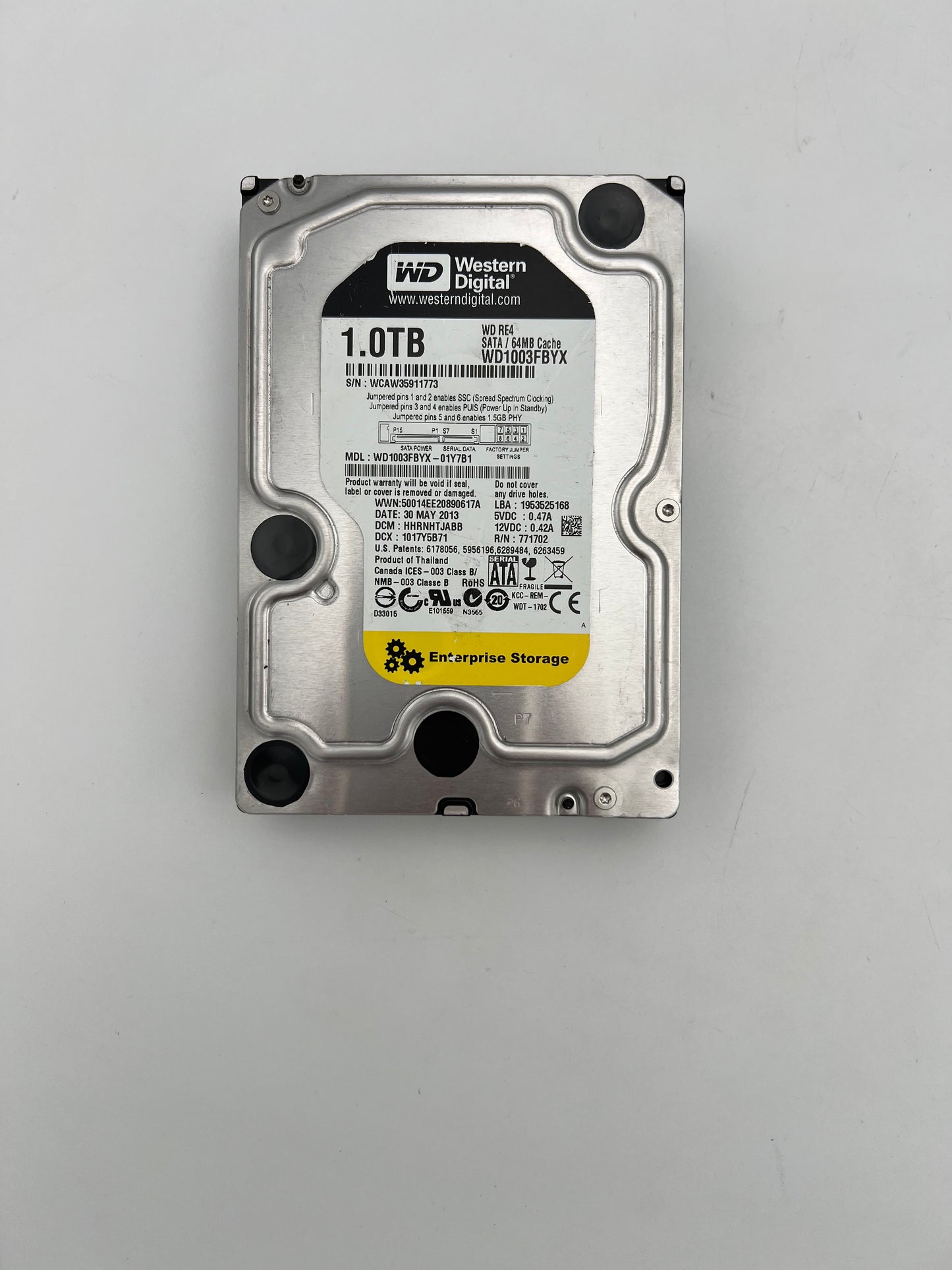 WDC 3.5" 1TB Hard Drive WD1003FBYX-01Y7B1 - Low Hours (Test results in images)