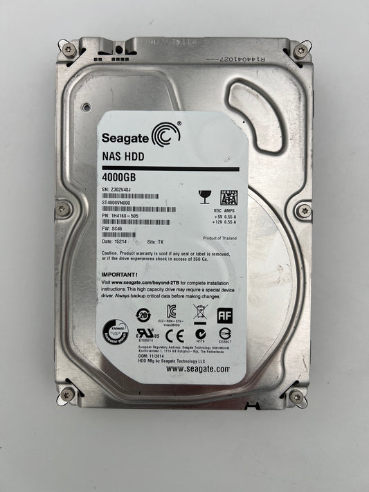 Seagate NAS ST4000VN000-1H4168  3.5" 4TB Hard Drive (Test results in images)