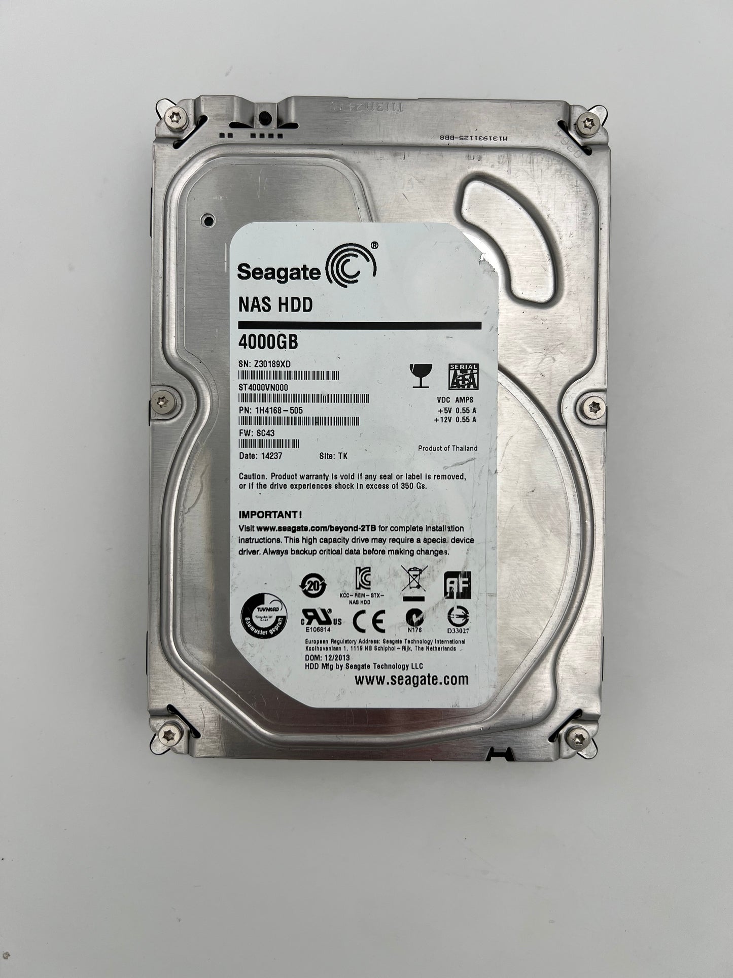 Seagate NAS ST4000VN000-1H4168 3.5" 4TB Hard Drive (Test results in images)