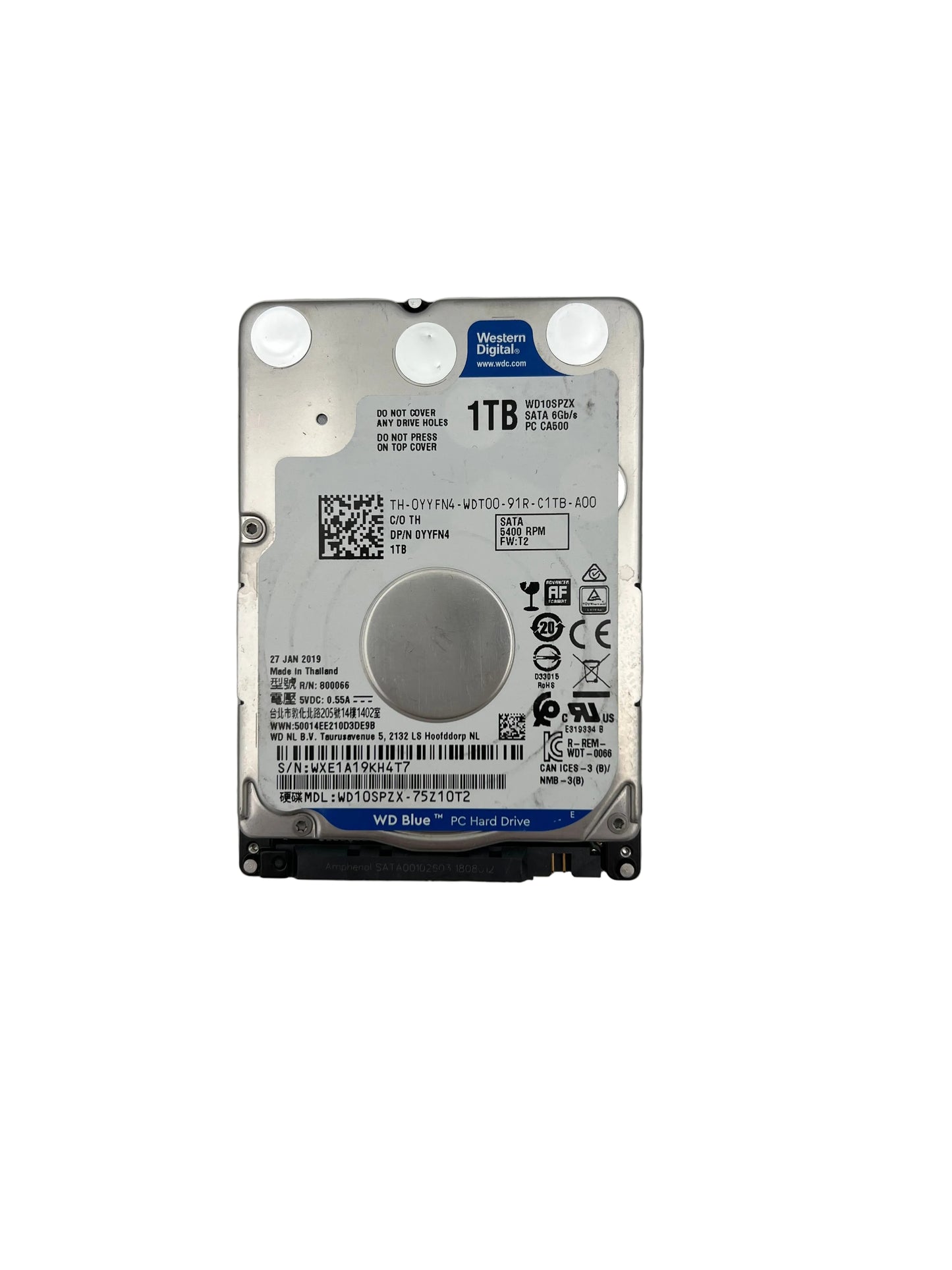 1TB Western Digital 2.5' SATA Hard Drive - Low Hours (Test Results in images)