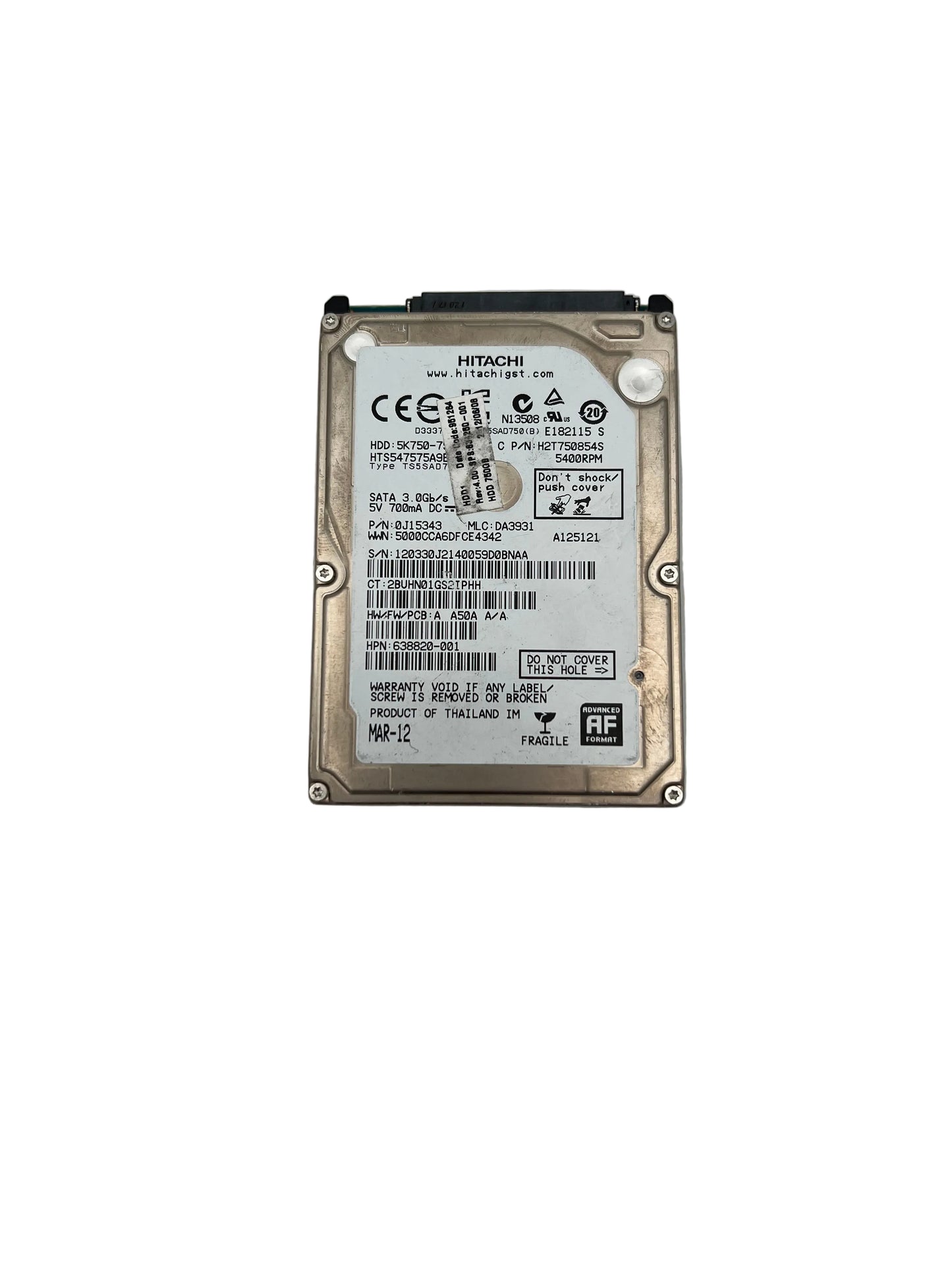Hitachi 2.5' 750GB HDD (test results in images)