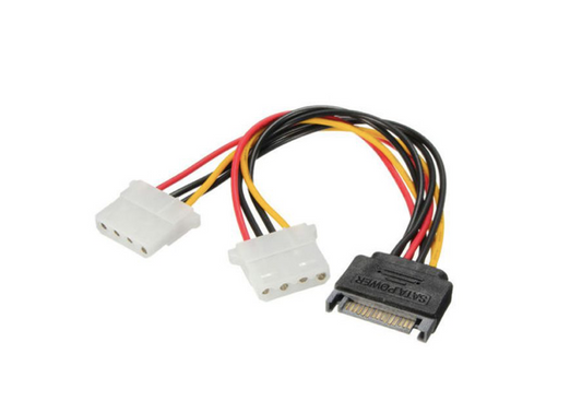 SATA Power to 2 x Molex 4 Pin Power Adapter