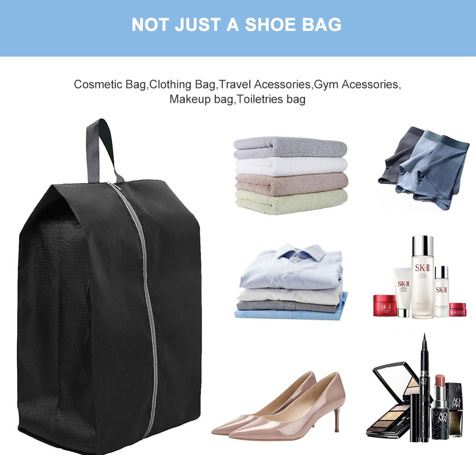 Travel Shoe Packing Bag Waterproof Anti-Dust Organiser Pouch Sold Individually