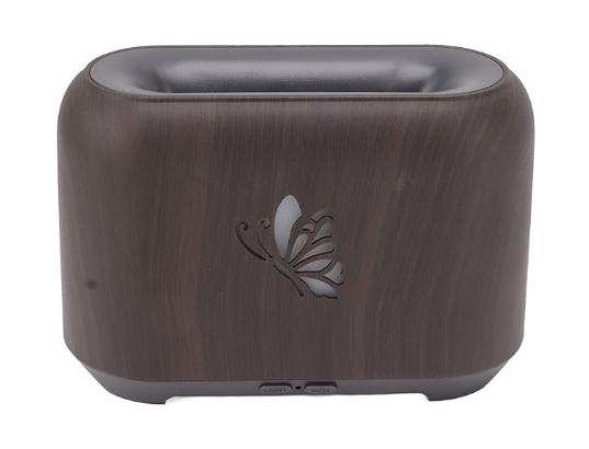 Wood Grain Humidifier, Flame Diffuser Humidifier Relieve Fatigue 150ml Silent Operation for Bedroom for Office (Deep Grain)