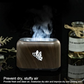Wood Grain Humidifier, Flame Diffuser Humidifier Relieve Fatigue 150ml Silent Operation for Bedroom for Office (Deep Grain)
