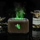 Wood Grain Humidifier, Flame Diffuser Humidifier Relieve Fatigue 150ml Silent Operation for Bedroom for Office (Deep Grain)