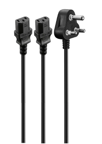 3Pin SA to double IEC/Kettle Cord
