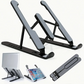 Portable Folding Laptop Stand, ABS Plastic- 6-Angle Adjustable Notebook Holder, Ergonomic for Tablets and iPads