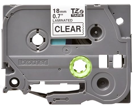 Brother TZe-141 Labelling Tape Cassette, Black on Clear, 18 mm (W) x 8 m (L)
