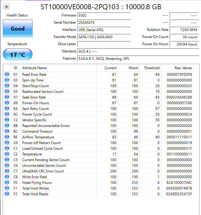 Seagate Skyhawk ST10000VE0008-2PQ103 10TB HDD